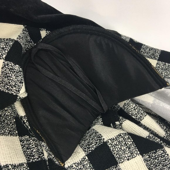 VTG Black and Cream Buffalo Check Crop Jacket - Picture 8 of 8